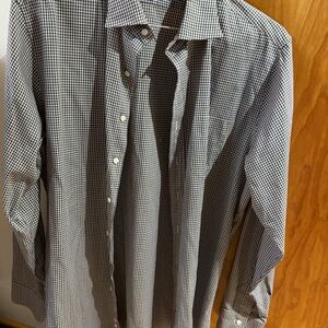 Sid Mashburn Black and White Gingham Dress Shirt